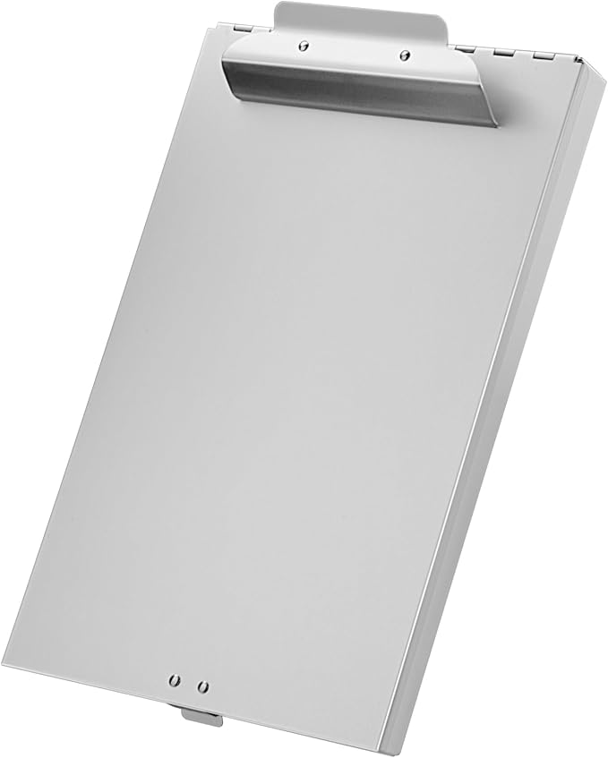 ZCZN Aluminum Clipboard with Storage, 4 Pack Recycled Metal Clipboard Box, Form Holder, Suitable for School, Office, Jobsite or Medical Staff, 9.25 x 13.78 Inches, Silver