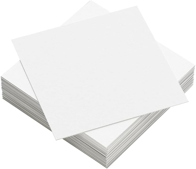 Reskid White Cardstock Thick Paper - Blank Heavy Weight 110 lb Cover Card Stock - 100 Pack (5x5, Inches)