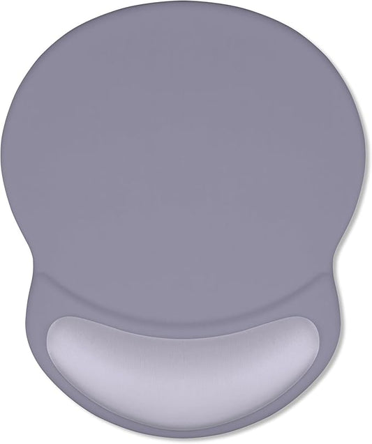 ITNRSIIET Ergonomic Mouse Pad with Comfort Gel Wrist Rest, Non-Slip PU Base, Smooth Textured Surface, Reduces Hand Fatigue & Wrist Pain, 8.7 x 7.2 Inch for Office Gaming Home, Mist Gray