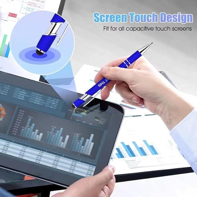 Greengines 30 Pcs Inspirational Pens - Motivational Ballpoint Pens Bulk with quotes Stylus Tip Gifts for School Coworkers Black Ink