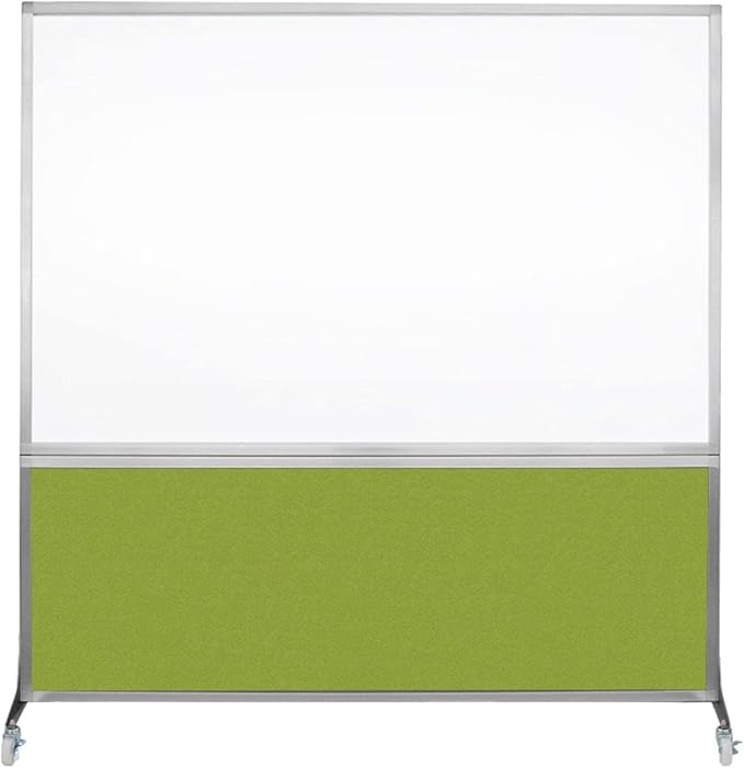 DivideWrite Mobile Whiteboard | Double Sided Dry Erase Board | Portable Office Cubicle Partition | Display for Classrooms, Conference Rooms, Meeting Areas and More | Cloud Gray 5' Wide X 6' Tall