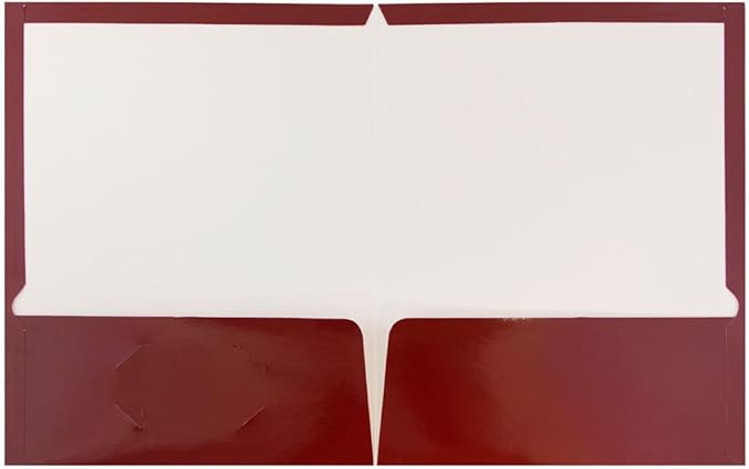 JAM PAPER Laminated Two Pocket Glossy School Folders - Letter Size - High Gloss Maroon Red - 6/Pack