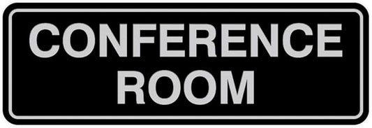 Standard Conference Room Sign - Black/Silver - Large 10 Pack