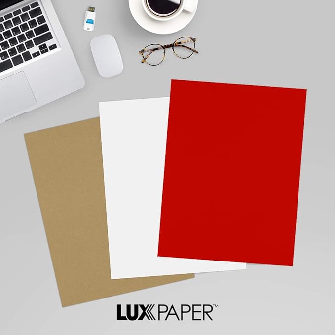 LUXPaper 8.5" x 11" Paper | Letter Size | Holiday Red | 60lb. Text | 500 Qty