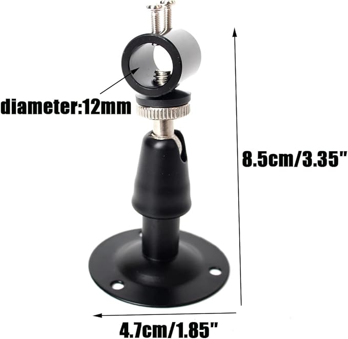 Laser Positioning Bracket Mount 2Pack, Black Aluminum Oxide, 360 Adjustable, 12mm, Wall Mount
