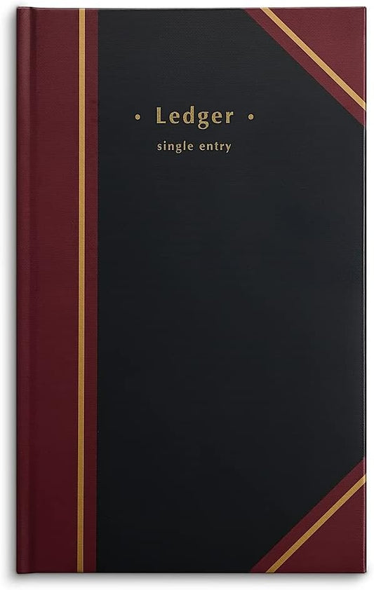 STAPLES Ledger Book, Black, 150 Sheets – Hardbound Record Book for Accounting, Finance & Business Logs
