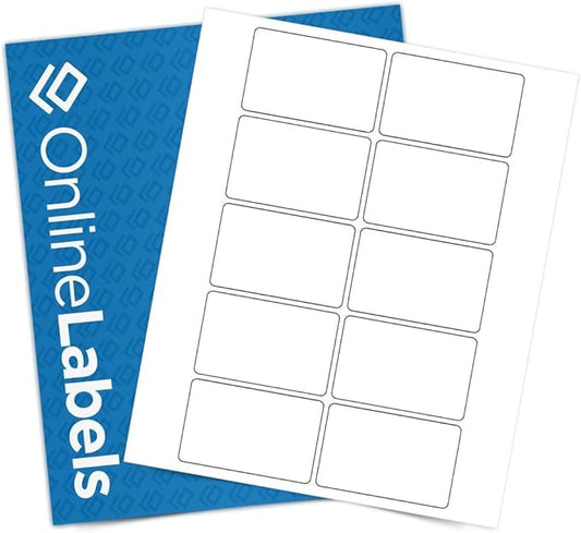3 x 2 Rectangle Labels - Permanent, White Matte - Wax Melt, Soap, Address Labels - Pack of 100 Labels, 10 Sheets - Inkjet/Laser Printers - Online Labels