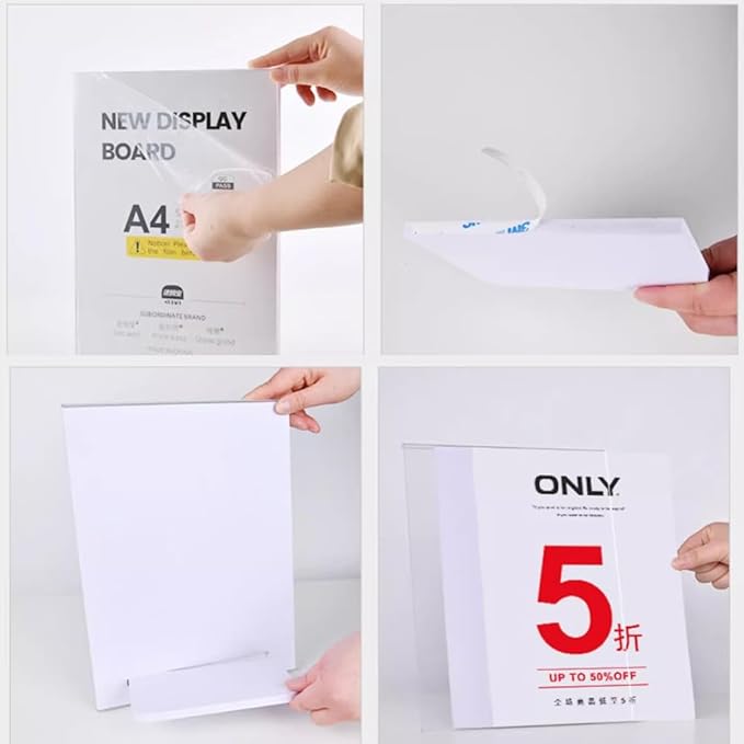 ECKEK Acrylic Sign Holder A3/A4/A5 Menu Displays L Shape Sign Stand Table Top Sign Stand (Horizontal A3 420×297mm/16.54×11.69inches)