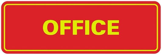 Signs ByLITA Standard Office Sign - Professional Business Signage - Easy to Install (Red/Yellow) - Medium 1 Pack