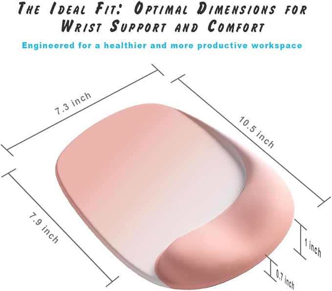 ErgoEase Ergonomic Mouse Pad with Gel Wrist Support - Premium Lycra Fabric, Non-Slip, Ideal for Laptop & Desktop, Office & Gaming，Desk Accessories (03Silver Gray)