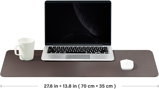 Cork Desk Mat - Dual-Sided Desk Pad for Office and Home - Desk Organization and Accessories - Ideal for Large Mouse Pad and Desk Mats on Top of Desks(Coffee,27.6"x 13.8")