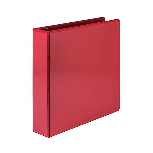 Samsill 3 Inch 3 Ring Binders, Made in USA, Economy Round Ring, Clear View Cover, 550 Sheet Capacity - for School, Home, Office - Red, 12 Pack