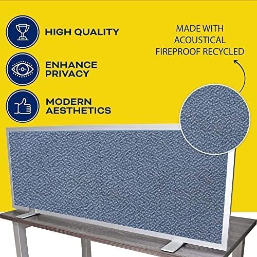 OBEX Acoustical Free Standing Privacy Screen, Cubicle Accessories Desk Privacy Panel, Desk Dividers for Office, Office Furniture Partitions Portable Sound Proof Dividers, 24" x 72", Twilight