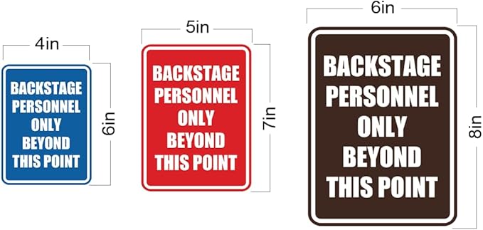 Portrait Round Backstage Personnel Only Beyond This Point Door or Wall Sign Easy Installation | Music | Concert | Festivals Sign (Ivory/Dark Brown) - Medium