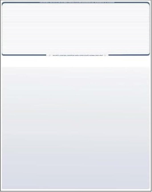 Business Voucher Check Stock - 500 Sheets, Check on Top, Steel Blue Pinstripe