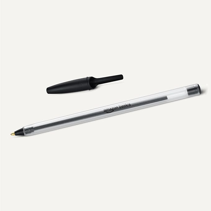 Amazon Basics Ballpoint Pens, 1.0mm, Black, 36 Pack