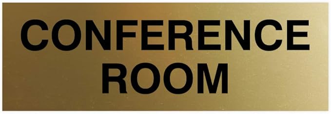 Signs ByLITA Basic Conference Room Sign (Brushed Gold) - Small