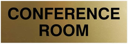 Signs ByLITA Basic Conference Room Sign (Brushed Gold) - Small