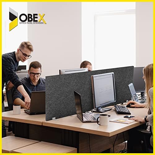 OBEX Free Standing Desk PET Privacy Screen, Table Top Home & Office Furniture Partitions and Dividers, Portable Workstation Freestanding Panels, 24" x 36" Shadow