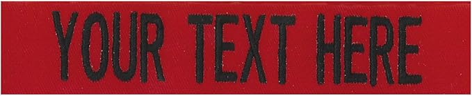 Custom Uniform Name Tapes Solid Colors. Red Fabric, 5 Inch Sew on