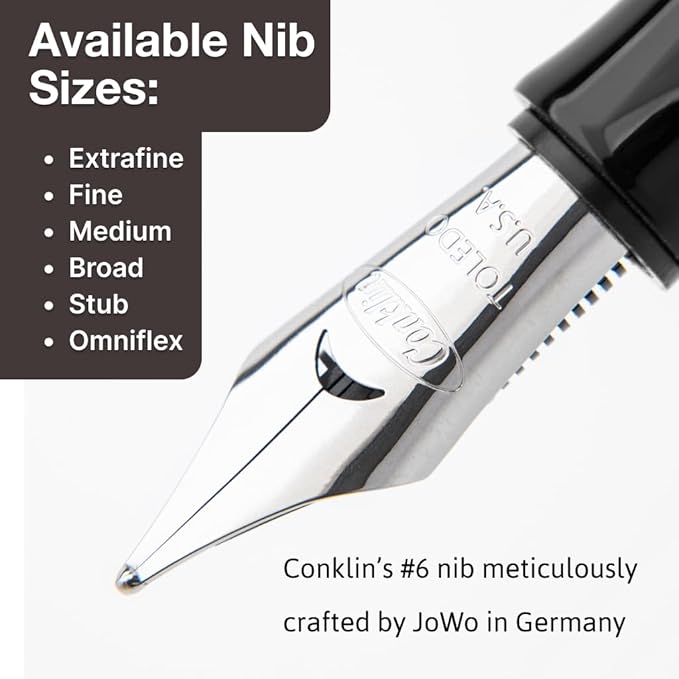 Conklin Duragraph Fountain Pen Purple Nights - Broad Nib, Elegant Writing Instrument with Rich Purple Finish