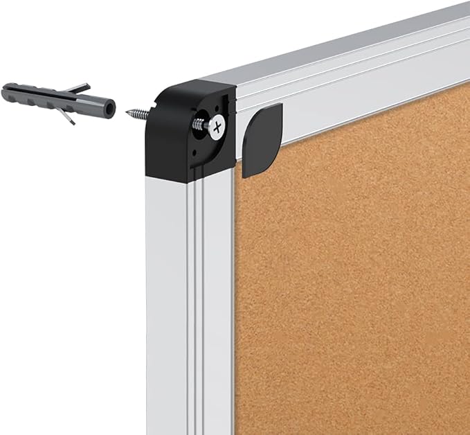 VIZ-PRO Cork Notice Board, 48 X 36 Inches, Pack of 2, Silver Aluminium Frame