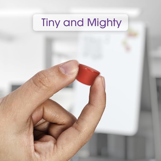 Strong Magnets for Whiteboard, Glassboard and Fridge (Orange, 8 Pack, Small). N54 Neodymium Rare Earth Heavy Duty Magnets for Home and Office Supplies.