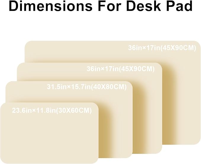 PU Leather Desk Pad Protector Gaming Mouse Pad Non Slip Desk Mat for Keyboard and Mouse Waterproof Desk Writing Pad for Office and Home Desk Accessories(Beige, 23.6 * 11.8)