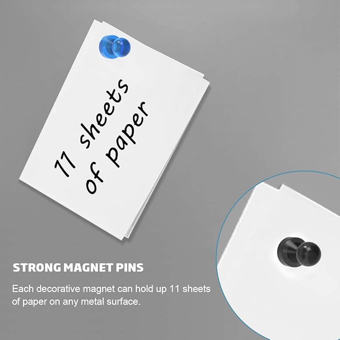 MHDMAG Magnetic Push Pins Powerful Push Pin Magnets for Fridge Whiteboards Calendars Maps in School & Office Pack of 32,Red