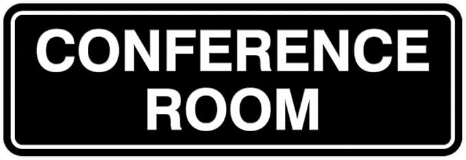 Standard Conference Room Sign - Black - Medium 1 Pack