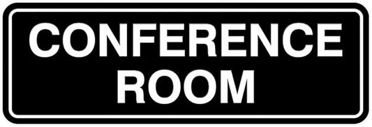 Standard Conference Room Sign - Black - Large 1 Pack