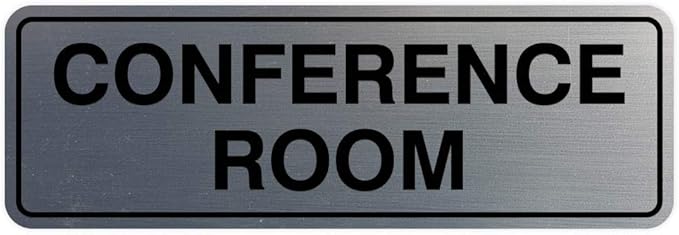 Standard Conference Room Sign - Silver - Small 1 Pack