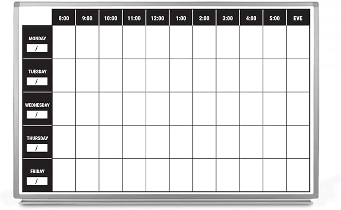 Work Week Dry-Erase Scheduling Whiteboard 48" x 36"