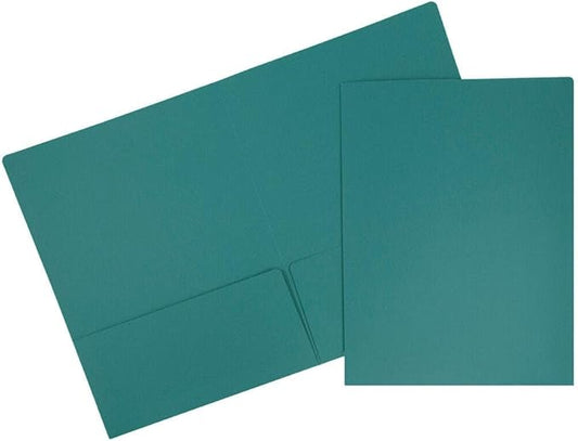 LUXPaper 9" x 12" Presentation Folders | Two Pocket | Teal | 100lb. Cover | 10 Qty