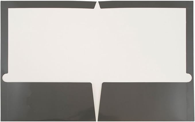 JAM PAPER Laminated Two Pocket Glossy School Folders - Letter Size - High Gloss Grey - Bulk 25/Pack