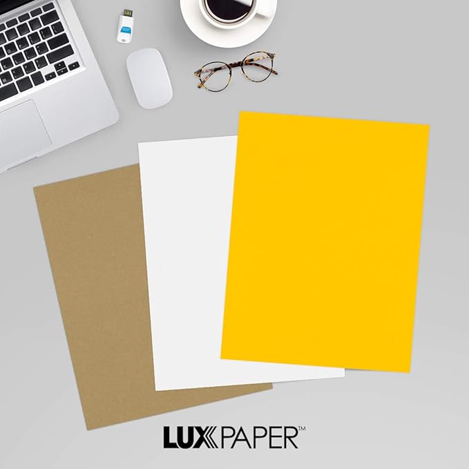 LUXPaper 8.5" x 11" Paper | Letter Size | Sunflower Yellow | 80lb. Text | 1,000 Qty