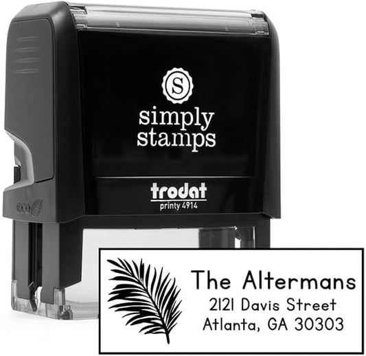 Custom Floral Address Stamp | Choose from 12 Designs | Multiple Ink Color Options | Envelope Return Address Stamp for Couple or Family (Design 10, Medium)