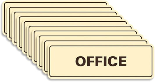 Signs ByLITA Standard Office Sign - Professional Business Signage - Easy to Install (Ivory/Dark Brown) - Large 10 Pack