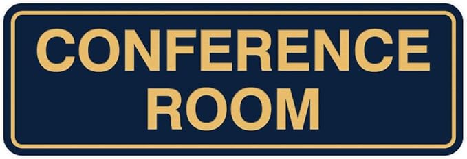 Standard Conference Room Sign - Blue/Gold - Medium 1 Pack