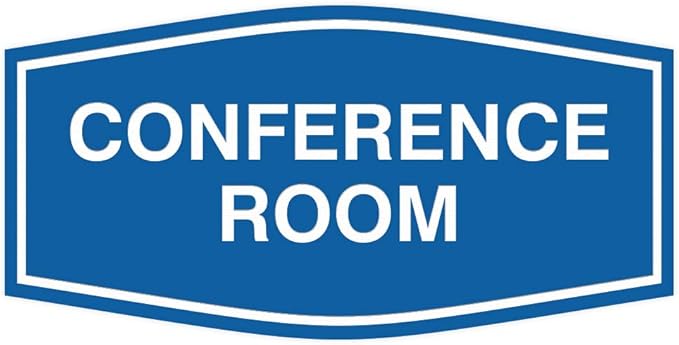 Fancy Conference Room Sign (Blue) - Large
