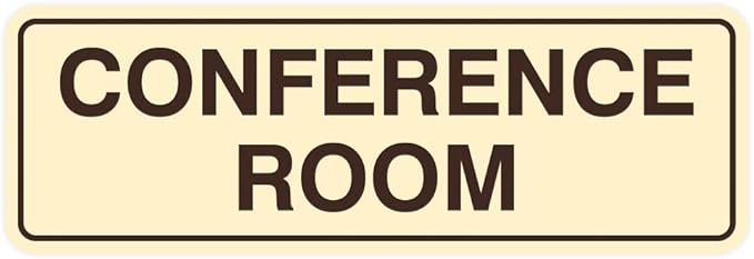 Standard Conference Room Sign - Ivory/Dark Brown - Large 2 Pack