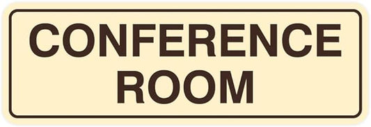 Standard Conference Room Sign - Ivory/Dark Brown - Small 1 Pack