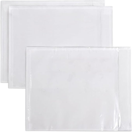 iMailer - 20 PCS 4.5"x5.5" Packing List Pouch- Clear Plastic Envelopes with Self-Adhesive Seal for Packing Slips and Invoices