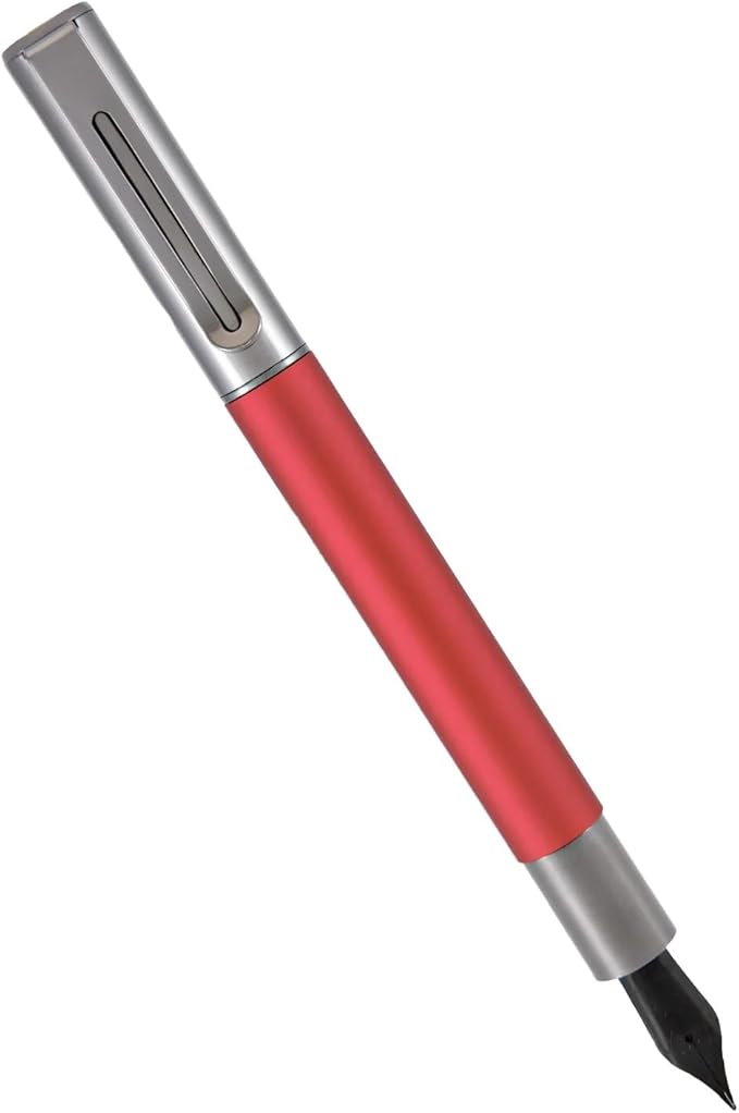 Monteverde USA Ritma Fountain Pen in Red – Extra Fine Nib, Precision JoWo Stainless Steel, Refillable Ink Cartridge/Converter – Ideal for Professionals & Artists
