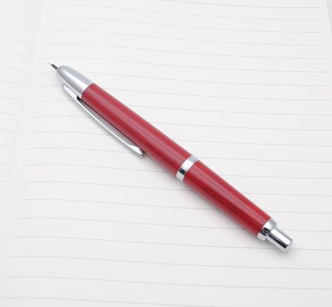 JINHAO 20 Press Fountain Pen, Retractable Capless Resin Pen with Ink Converter (F Nib 0.5mm, Wine Red)