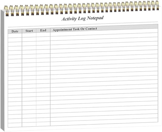 Getvow Activity Log Notepad - Spiral Activity Log Book for Business Work, Undated Weekly To Do List Notepad, Organized Time Spending, Appointment or Contact, 52 Sheets, 100gsm Paper, 8.5" x 11"