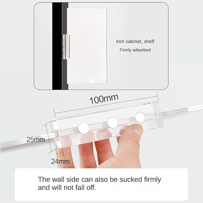 ECKEK Magnetic Sign Holder Grip Holder, Powerful Magnet, Acrylic Sign Holder for Retail Shelves Display Store Vendor Event Warehouse and Shop Supplies (Acrylic Base 400*150mm/15.75*5.91inches)