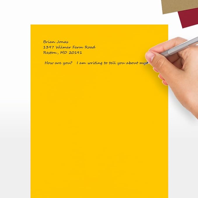 LUXPaper 8.5" x 11" Paper | Letter Size | Sunflower Yellow | 80lb. Text | 250 Qty
