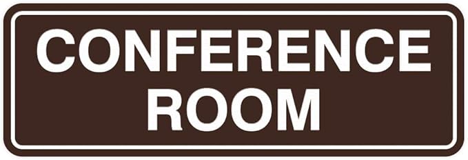 Standard Conference Room Sign - Dark Brown - Large 10 Pack