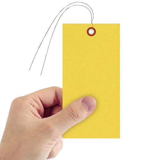 SmartSign Blank Tyvek Shipping Tags with Wire, Size #8 | 6 1/4" x 3 1/8", Pack of 1000, Yellow